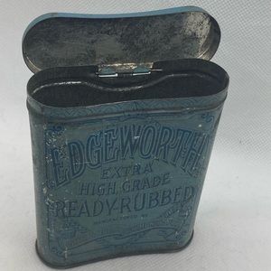 Antique Edge-worth Extra High Grade Ready Rubbed Tobacco Tin with Hinged Lid